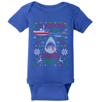 Great White Shark Fishing Ugly Christmas Sweater Party Cool Gift Baby Bodysuit