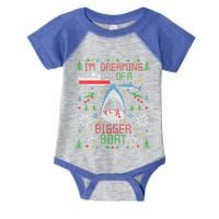 Great White Shark Fishing Ugly Christmas Sweater Party Cool Gift Infant Baby Jersey Bodysuit