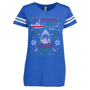 Great White Shark Fishing Ugly Christmas Sweater Party Cool Gift Enza Ladies Jersey Football T-Shirt