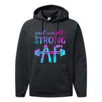 Goal Weight Strong AF Workout Motivational Performance Fleece Hoodie