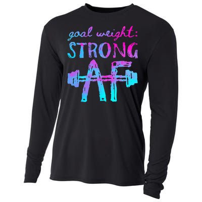 Goal Weight Strong AF Workout Motivational Cooling Performance Long Sleeve Crew