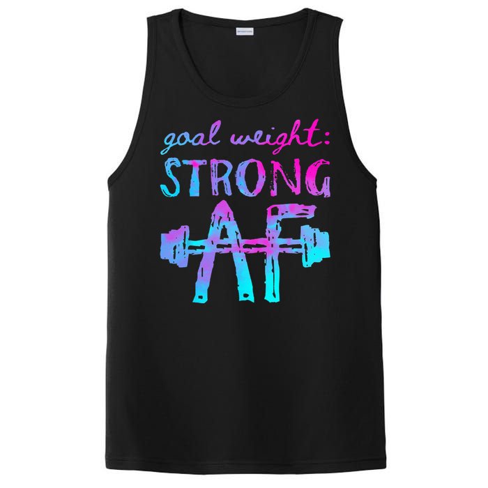 Goal Weight Strong AF Workout Motivational PosiCharge Competitor Tank