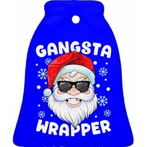 Gangsta Wrapper Santa Gangster Wrapper Funny Christmas Ceramic Bell Ornament