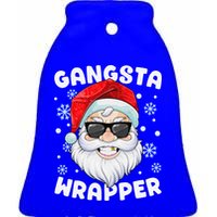 Gangsta Wrapper Santa Gangster Wrapper Funny Christmas Ceramic Bell Ornament