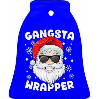 Gangsta Wrapper Santa Gangster Wrapper Funny Christmas Ceramic Bell Ornament