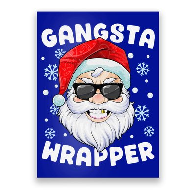 Gangsta Wrapper Santa Gangster Wrapper Funny Christmas Poster