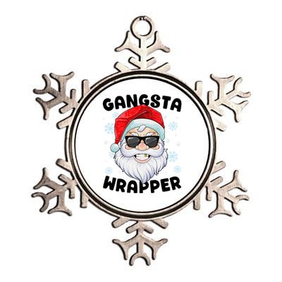 Gangsta Wrapper Santa Gangster Wrapper Funny Christmas Metallic Star Ornament