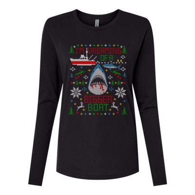 Great White Shark Fishing Ugly Christmas Sweater Party Gift Cool Gift Womens Cotton Relaxed Long Sleeve T-Shirt