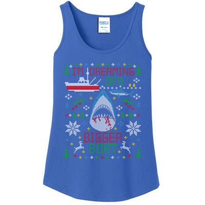 Great White Shark Fishing Ugly Christmas Sweater Party Gift Cool Gift Ladies Essential Tank