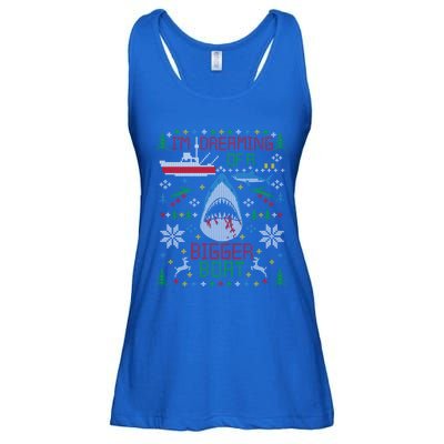 Great White Shark Fishing Ugly Christmas Sweater Party Gift Cool Gift Ladies Essential Flowy Tank