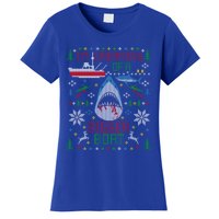 Great White Shark Fishing Ugly Christmas Sweater Party Gift Cool Gift Women's T-Shirt