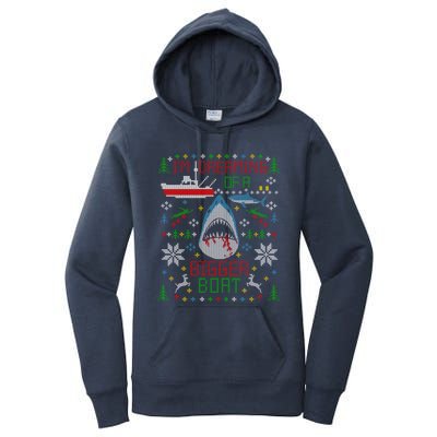 Great White Shark Fishing Ugly Christmas Sweater Party Gift Cool Gift Women's Pullover Hoodie