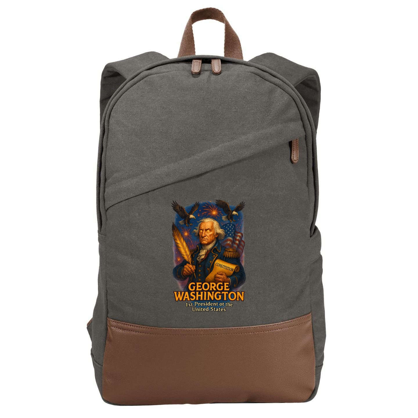 George Washington The Presidential Chronicles Cotton Canvas Backpack