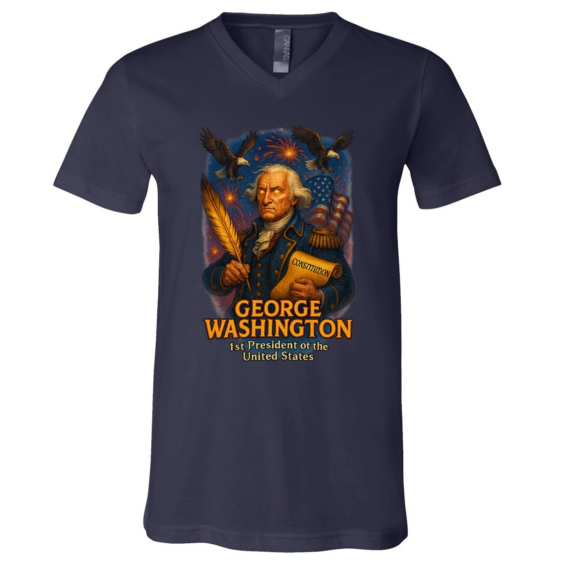 George Washington The Presidential Chronicles V-Neck T-Shirt
