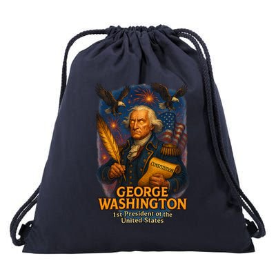 George Washington The Presidential Chronicles Drawstring Bag