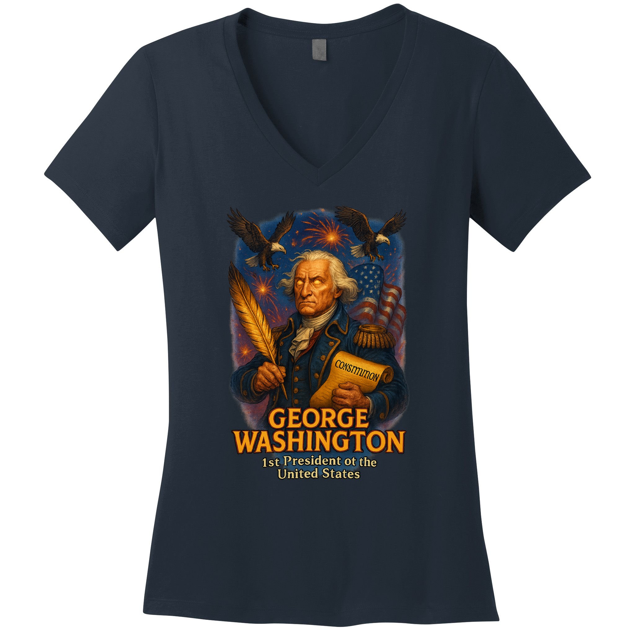 George Washington The Presidential Chronicles Women's V-Neck T-Shirt