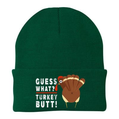 Guess What Turkey Pilgrim Funny Thanksgiving Knit Cap Winter Beanie