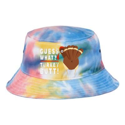 Guess What Turkey Pilgrim Funny Thanksgiving Tie Dye Newport Bucket Hat