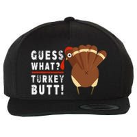 Guess What Turkey Pilgrim Funny Thanksgiving Wool Snapback Cap