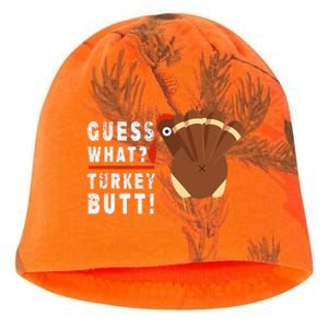 Guess What Turkey Pilgrim Funny Thanksgiving Kati - Camo Knit Beanie