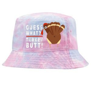 Guess What Turkey Pilgrim Funny Thanksgiving Tie-Dyed Bucket Hat