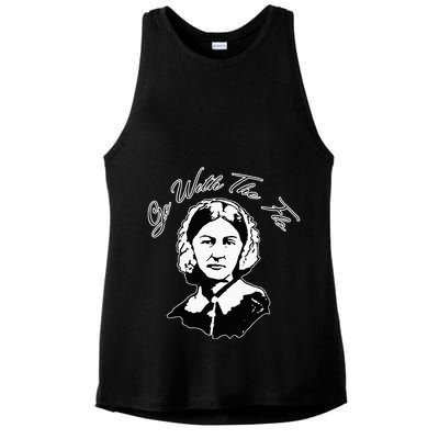 Go With The Flo Florence Nightingale Funny Nurse Ladies PosiCharge Tri-Blend Wicking Tank