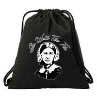 Go With The Flo Florence Nightingale Funny Nurse Drawstring Bag