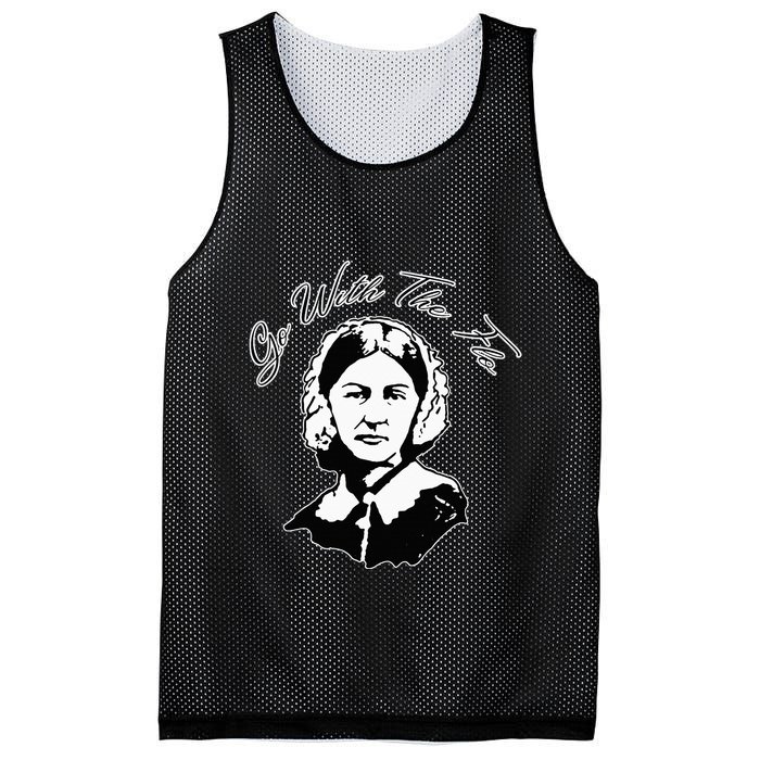 Go With The Flo Florence Nightingale Funny Nurse Mesh Reversible Basketball Jersey Tank