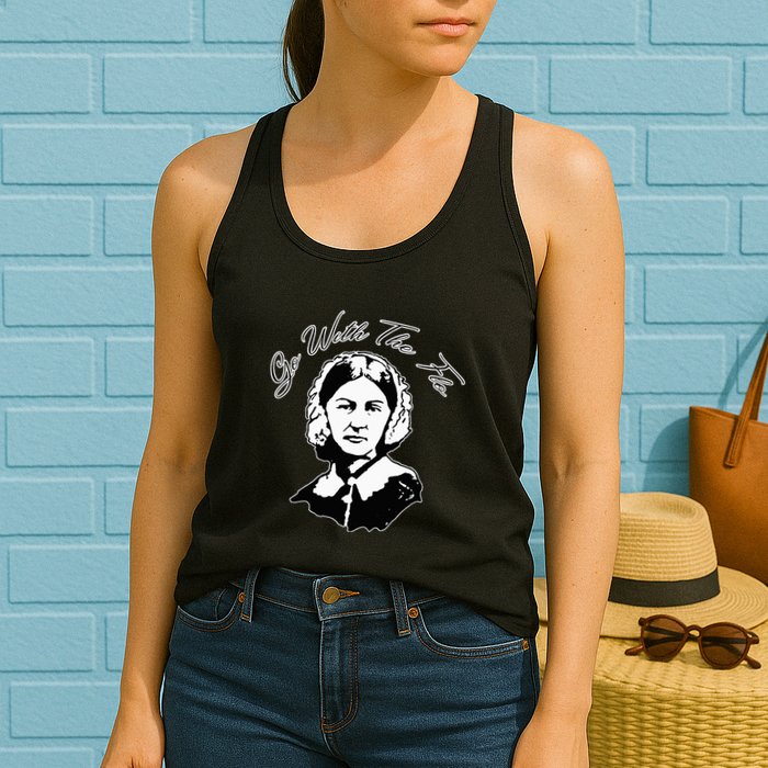 Go With The Flo Florence Nightingale Funny Nurse Womens Tank Top