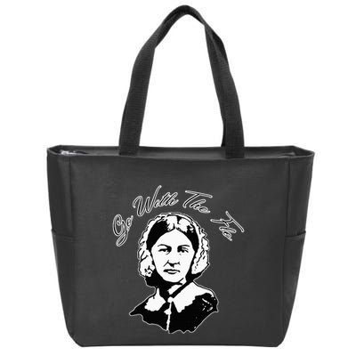 Go With The Flo Florence Nightingale Funny Nurse Zip Tote Bag