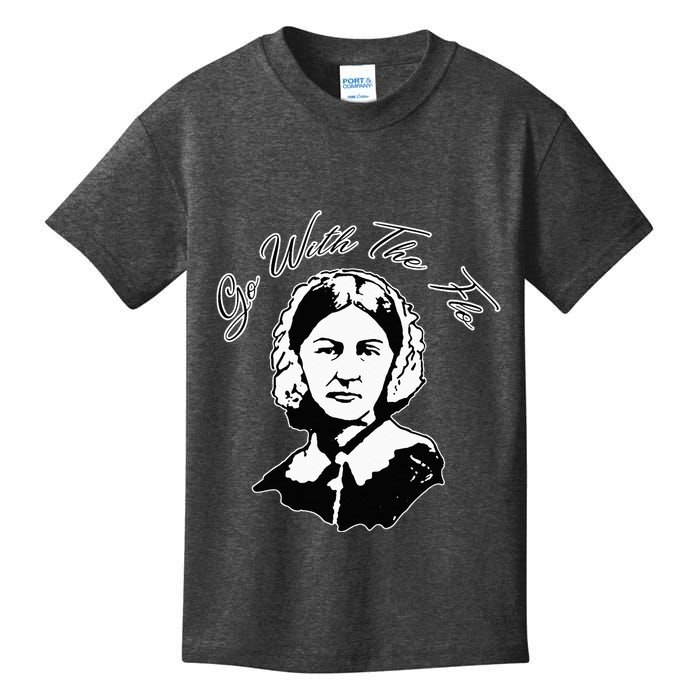 Go With The Flo Florence Nightingale Funny Nurse Kids T-Shirt