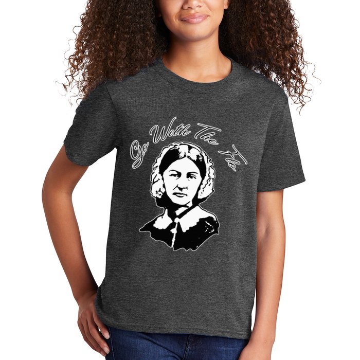 Go With The Flo Florence Nightingale Funny Nurse Kids T-Shirt