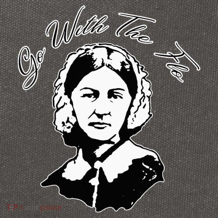 Go With The Flo Florence Nightingale Funny Nurse Cotton Canvas Backpack