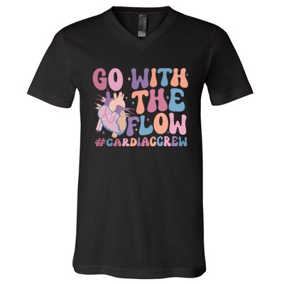 Go With The Flow Cardiac Crew V-Neck T-Shirt