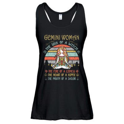 Gemini Woman The Soul Of A Witch Vintage Birthday Ladies Essential Flowy Tank