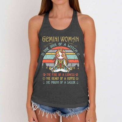 Gemini Woman The Soul Of A Witch Vintage Birthday Women's Knotted Racerback Tank