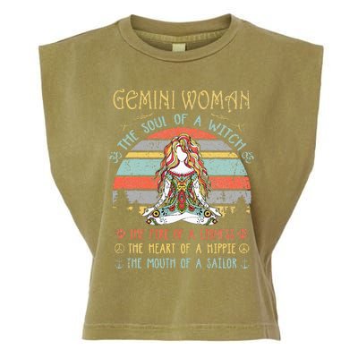 Gemini Woman The Soul Of A Witch Vintage Birthday Garment-Dyed Women's Muscle Tee