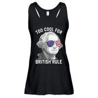 George Washington Too Cool For British Rule 4th Of July Ladies Essential Flowy Tank