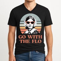 Go With The Flo Funny Nursing V-Neck T-Shirt