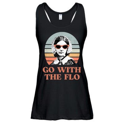 Go With The Flo Funny Nursing Ladies Essential Flowy Tank