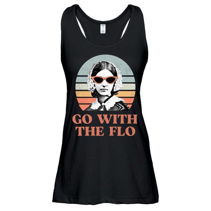 Go With The Flo Funny Nursing Ladies Essential Flowy Tank