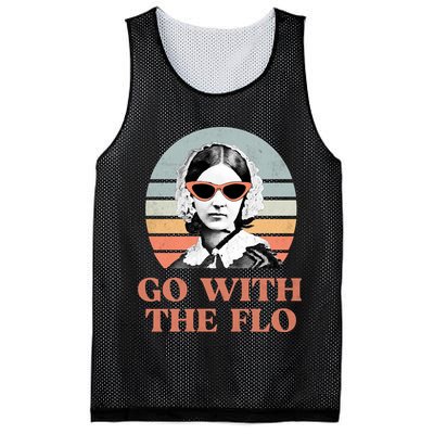 Go With The Flo Funny Nursing Mesh Reversible Basketball Jersey Tank