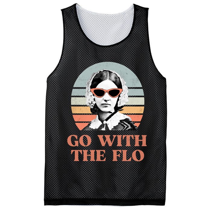 Go With The Flo Funny Nursing Mesh Reversible Basketball Jersey Tank