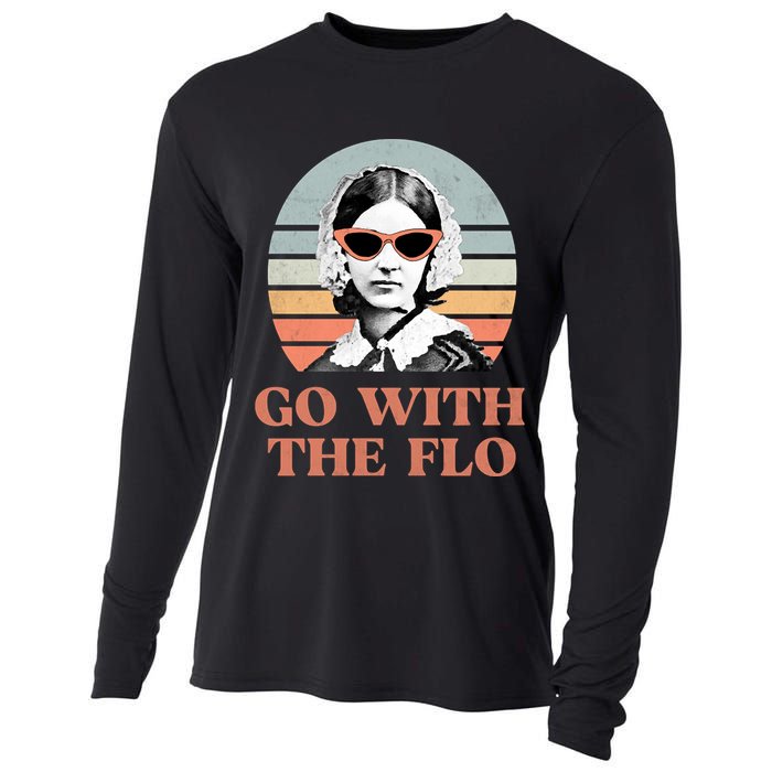 Go With The Flo Funny Nursing Cooling Performance Long Sleeve Crew