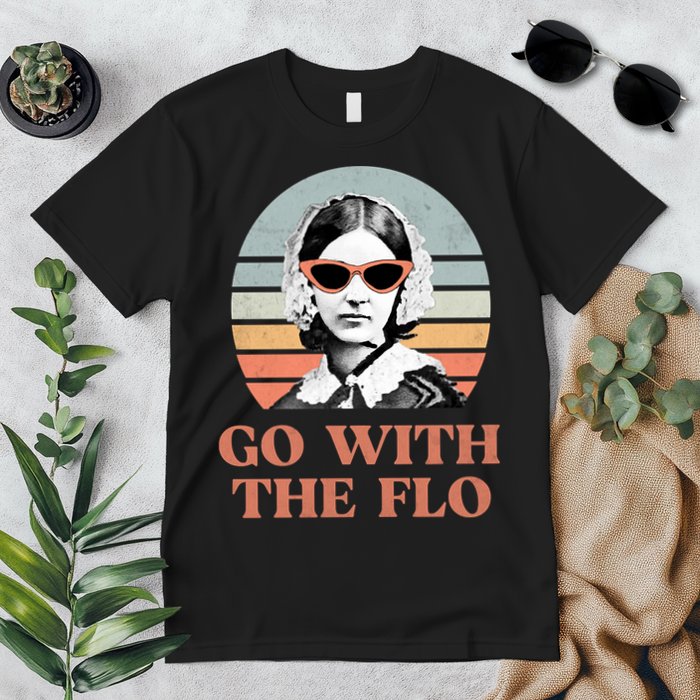 Go With The Flo Funny Nursing Premium T-Shirt