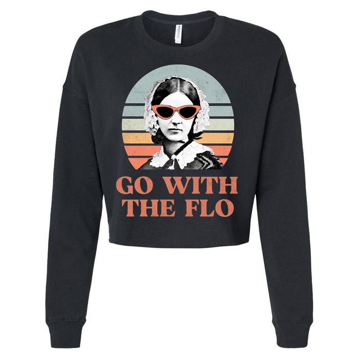 Go With The Flo Funny Nursing Cropped Pullover Crew