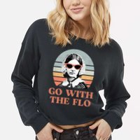 Go With The Flo Funny Nursing Cropped Pullover Crew