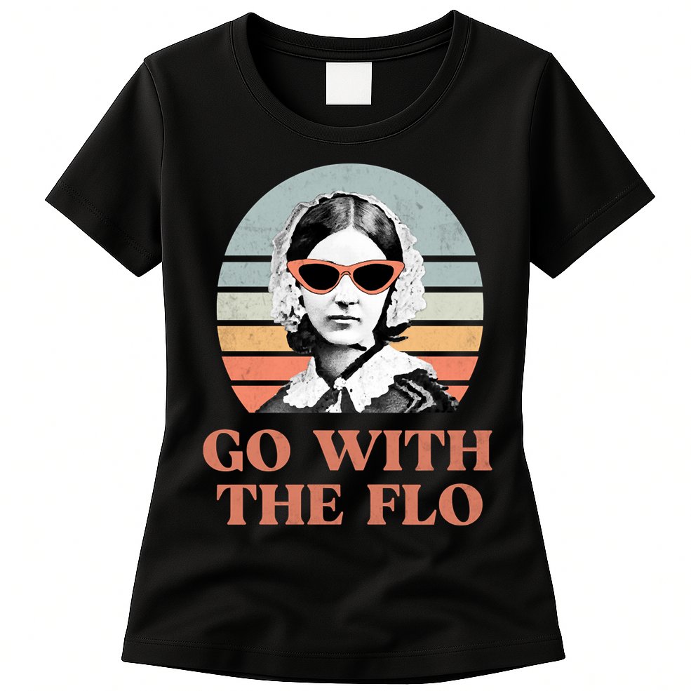 Go With The Flo Funny Nursing Womens T-Shirt