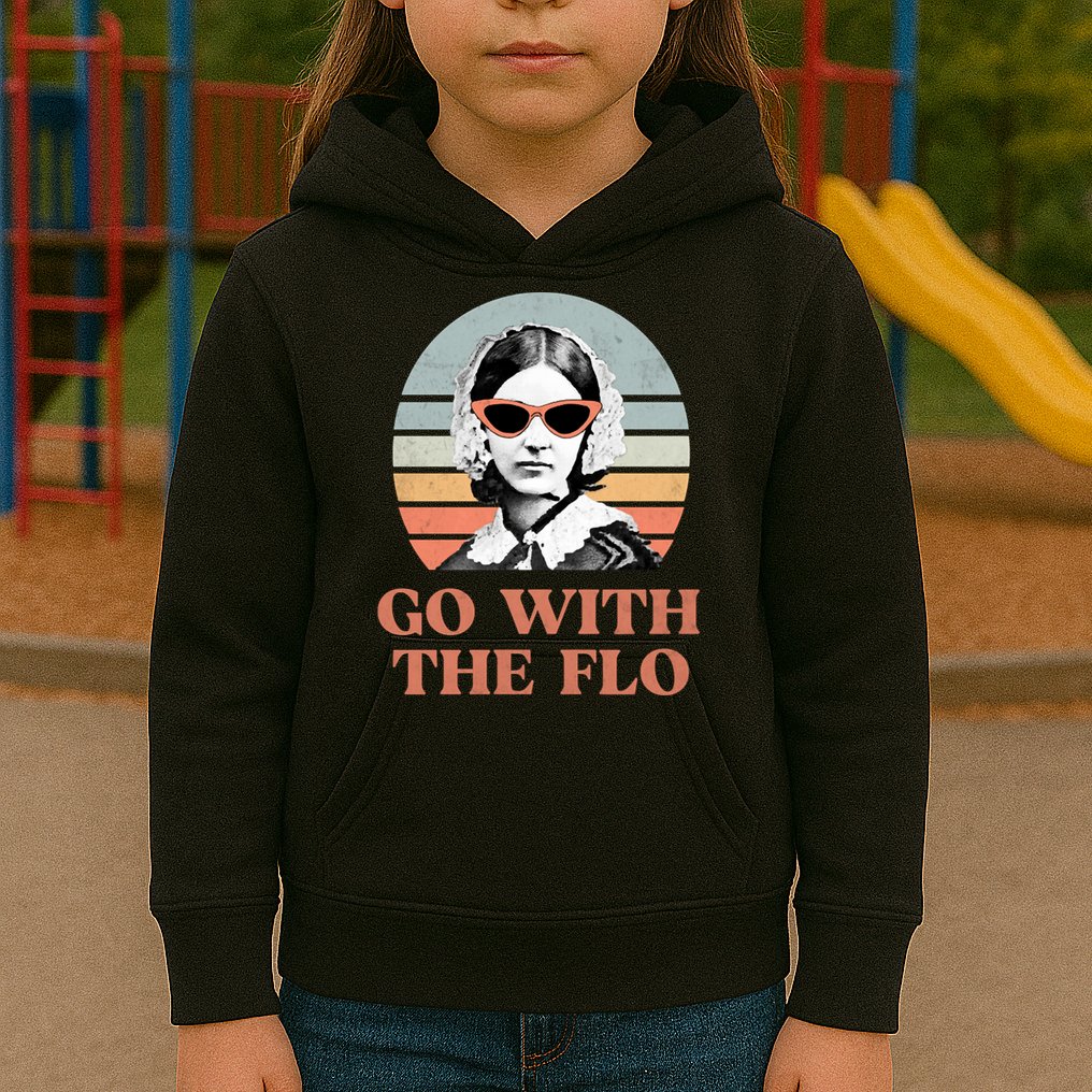 Go With The Flo Funny Nursing Kids Hoodie