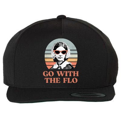 Go With The Flo Funny Nursing Wool Snapback Cap